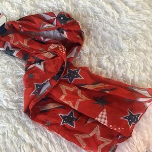 NEW Patriotic 4th of July/ Veterans /Memorial Scarf Stars Stripes USA 63" x 14"